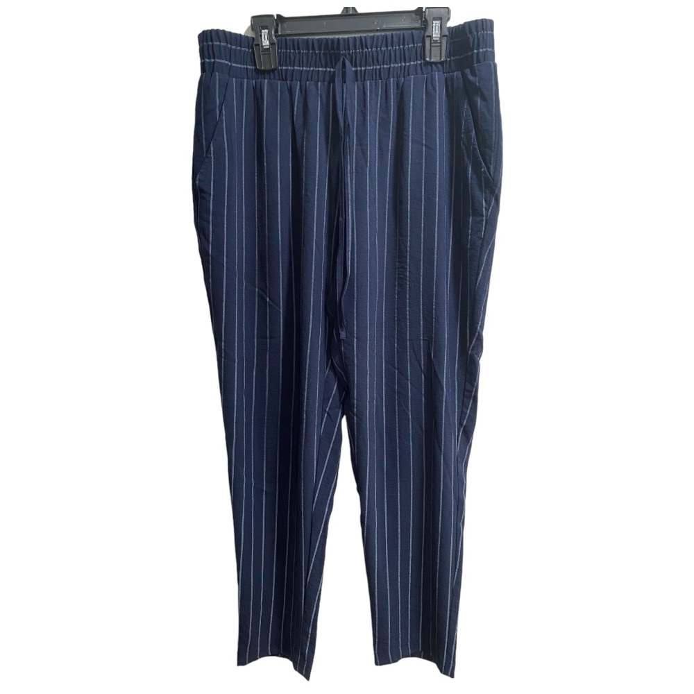 New York Clothing‎ Company Polyester Blue striped Drawstring Pants Sz. PM